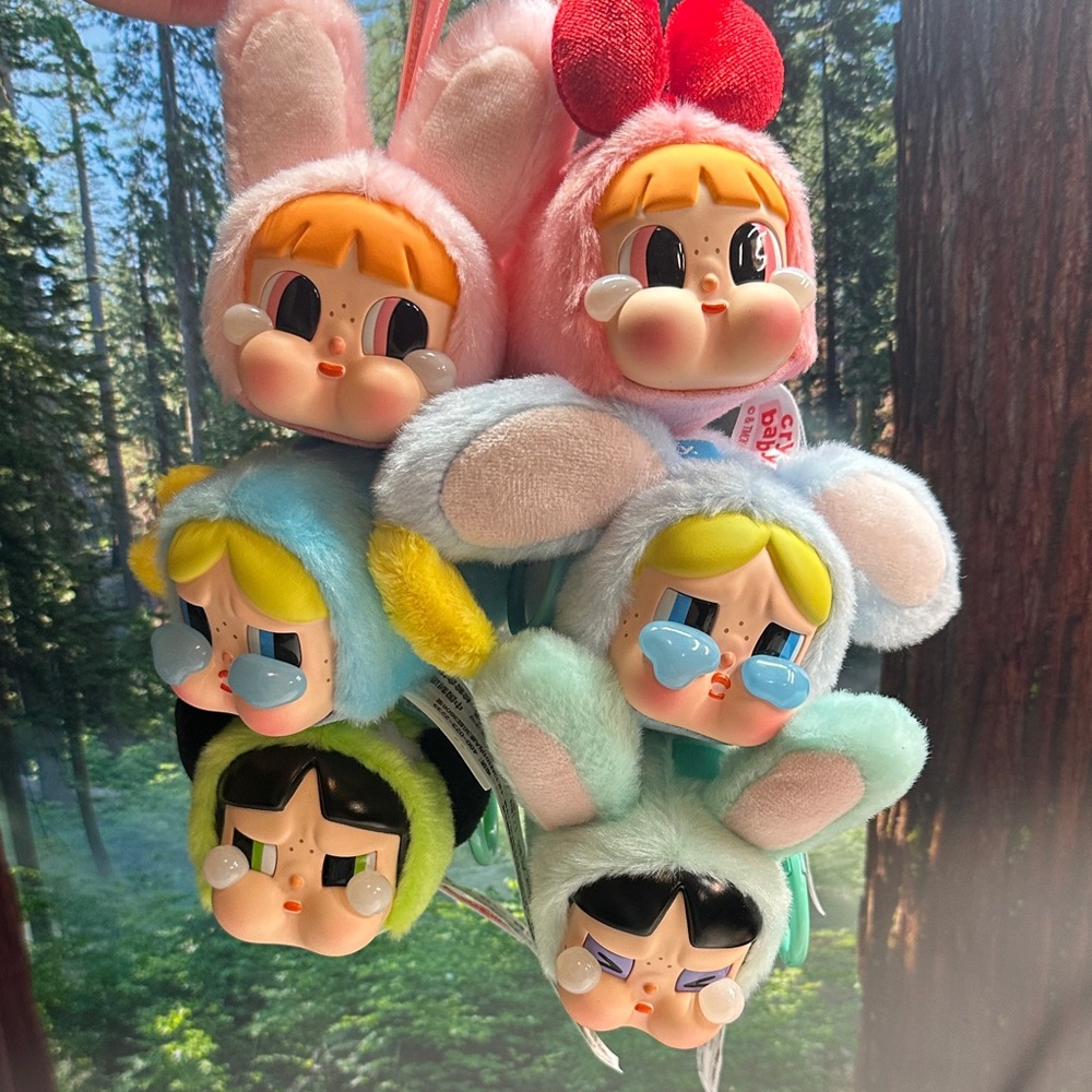 Pop Mart Powerpuff Girls Vinyl Plush Pendants Whole Set
